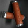 Bicycle Leather Handlebars Shock-absorbing Dead Fly Folding Bike Scooter Handlebars Hand-sewn Handlebars PU Leather Retro Grips