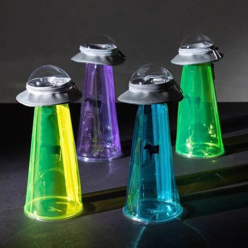 1 Stück Transparente Große Kapazität Schüler-Schreibwarentasche Neue Japanische Ufo-Federtasche Lustige Puppen-Aufbewahrungstasche Geschenk