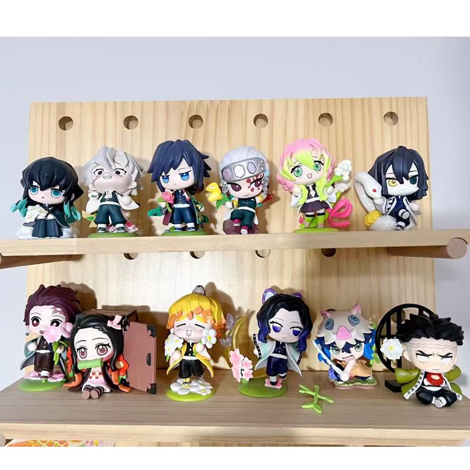 Demon Slayer Figure Set 12pcs Q Version Anime PVC Collectible Model Toy Desktop Decoration Gift for Fans