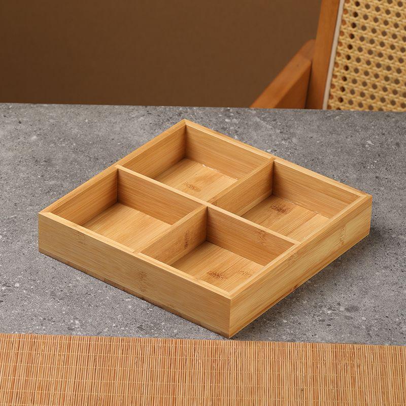 Bamboo Nine-Compartment Snack Tray for Dried Fruits and Hot Pot Side Dishes