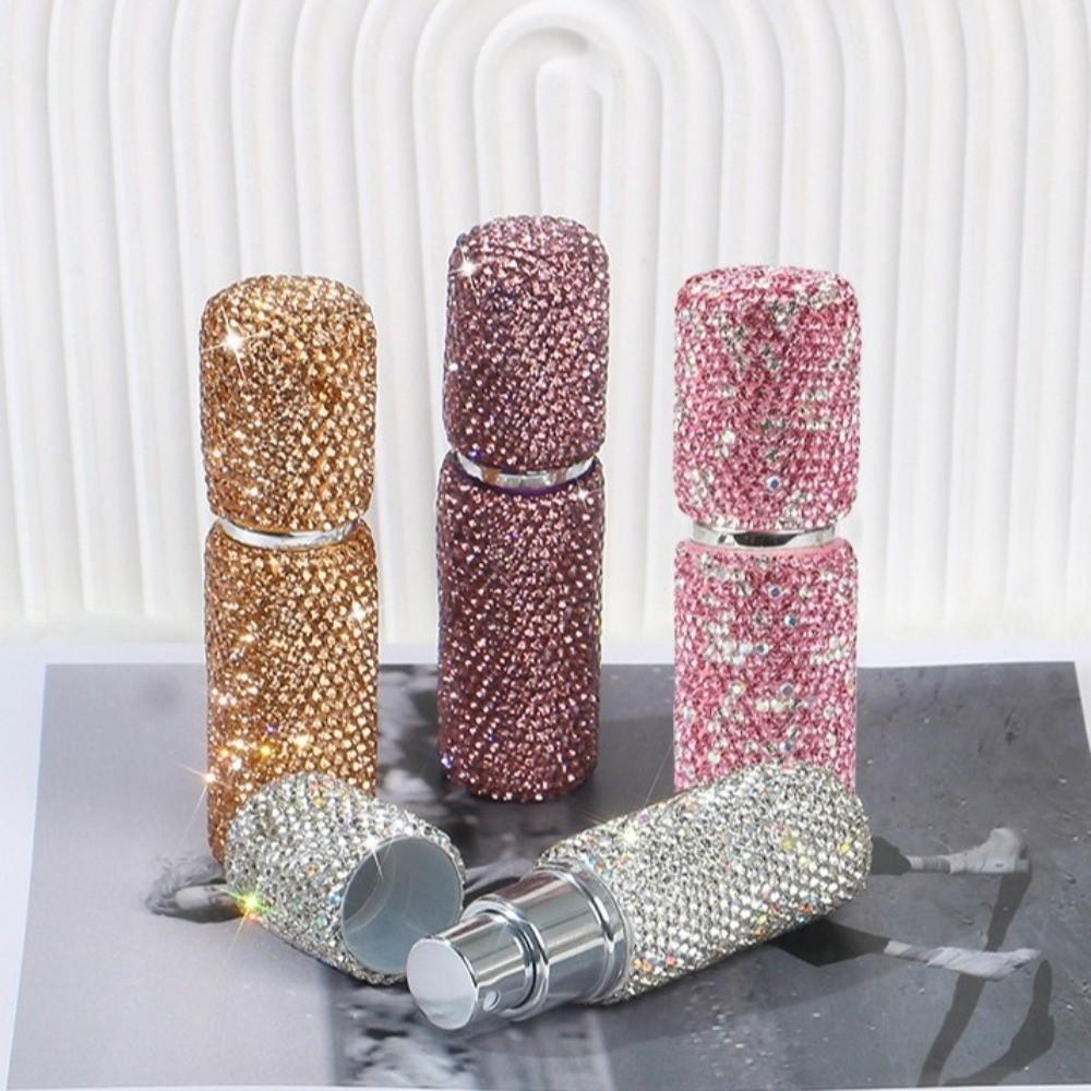 New 10ml Perfume Bottle Full Rhinestone Portable Refillable Bottles Empty Glass Storage Container Makeup Tool