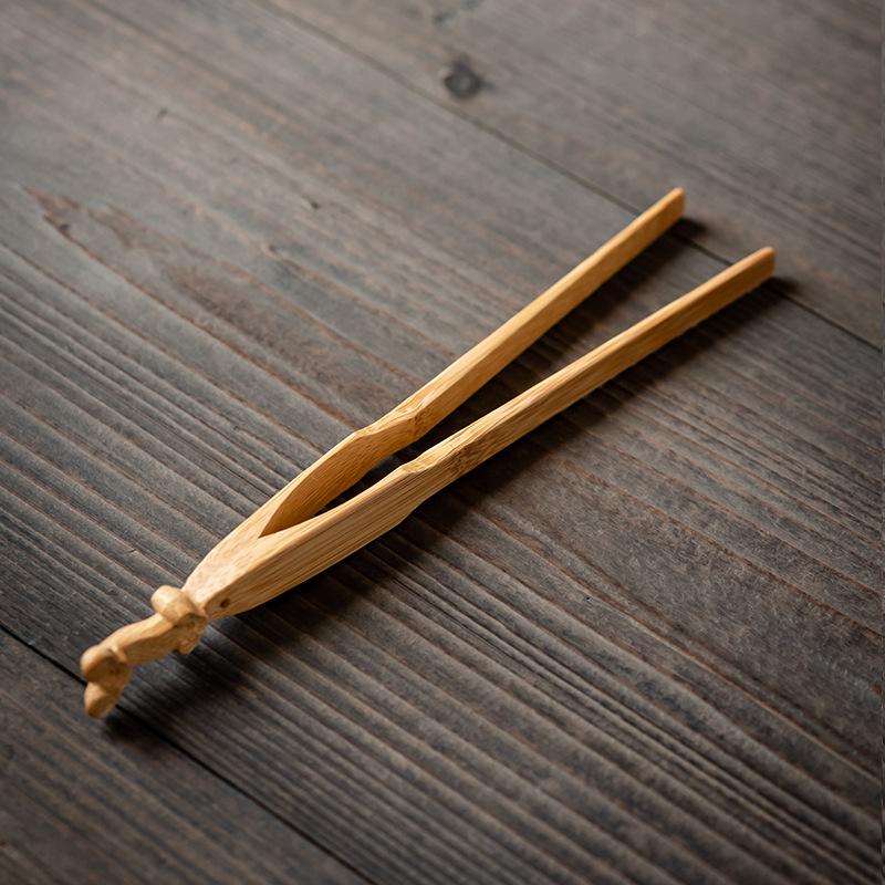 13 Stile Bambus Holz Tee-Klemme Ebenholz Lebensmittelzange Grill BBQ Brot-Klemme Obstsalat Anti-Rutsch-Klemme Zange Teezeremonie Zubehör