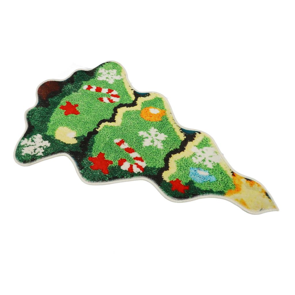 Tappetino per Pavimento di Natale Imitazione Cashmere Assorbente Tappetino per Piedi da Bagno Tappeto Decorativo da Comodino per la Casa