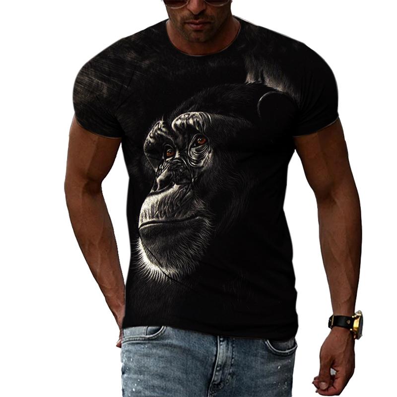 

Летние модные мужские футболки с забавным рисунком обезьяны, модные повседневные футболки с индивидуальным принтом, футболки в уличном стиле в стиле хип-хоп XL