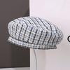 Letter embroidery beret children's fashion face small versatile autumn and winter warm painter hat newsboy hat