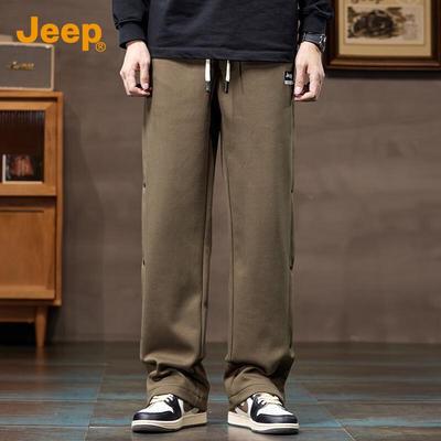 Men's Loose Straight-Leg Button-Detail Cargo Pants