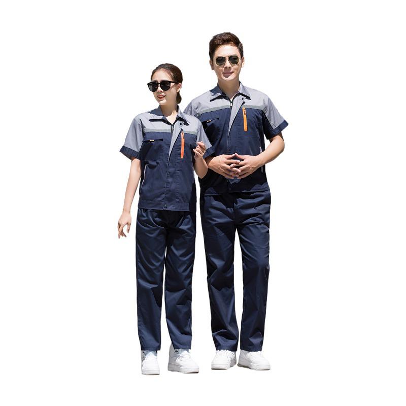 Customized Reflective Short Sleeve Workwear Set for Summer - Auto Repair, Welding, and Workshop with Print and Embroidery