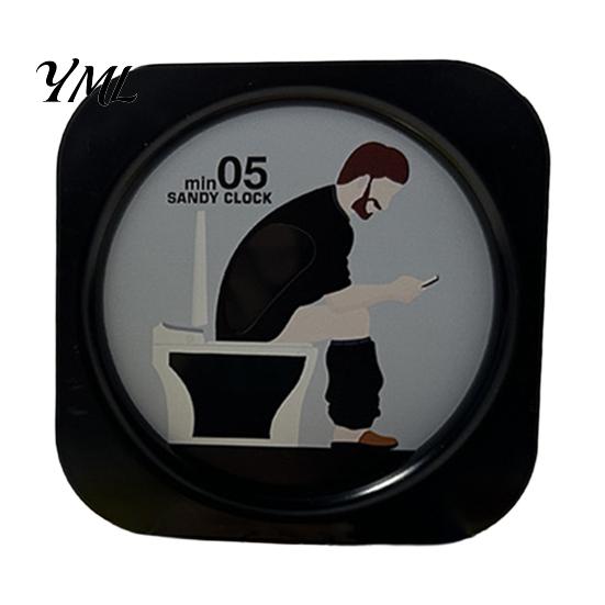 Praktischer Stressreduzierung Timer 5 Minuten Toiletten-Sanduhr, Lustige Badezimmer-Sanduhr mit kackendem Mann Küche Kurzzeit-Grafik, Visuelle Uhr