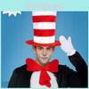 Seuss Dr Cat In The Hat Cosplay Set With Bow Tie Gloves For Christmas Costume