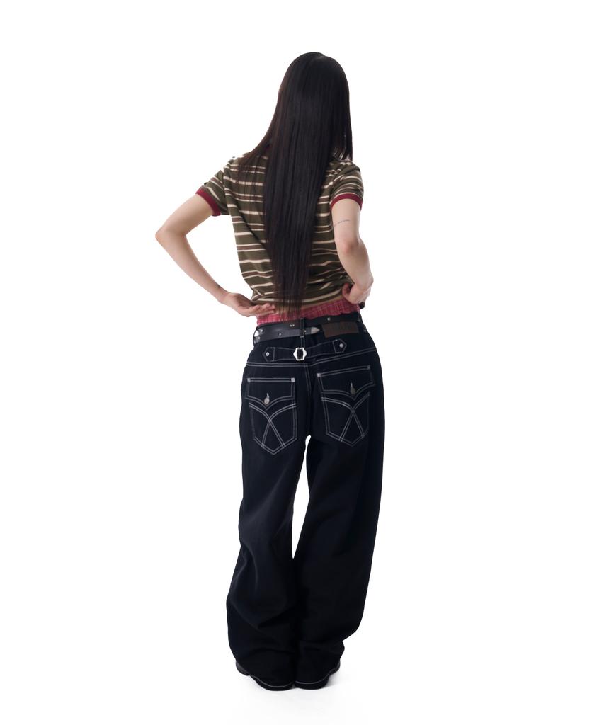 AAKAM Cinch Back Cotton Pants (Black)