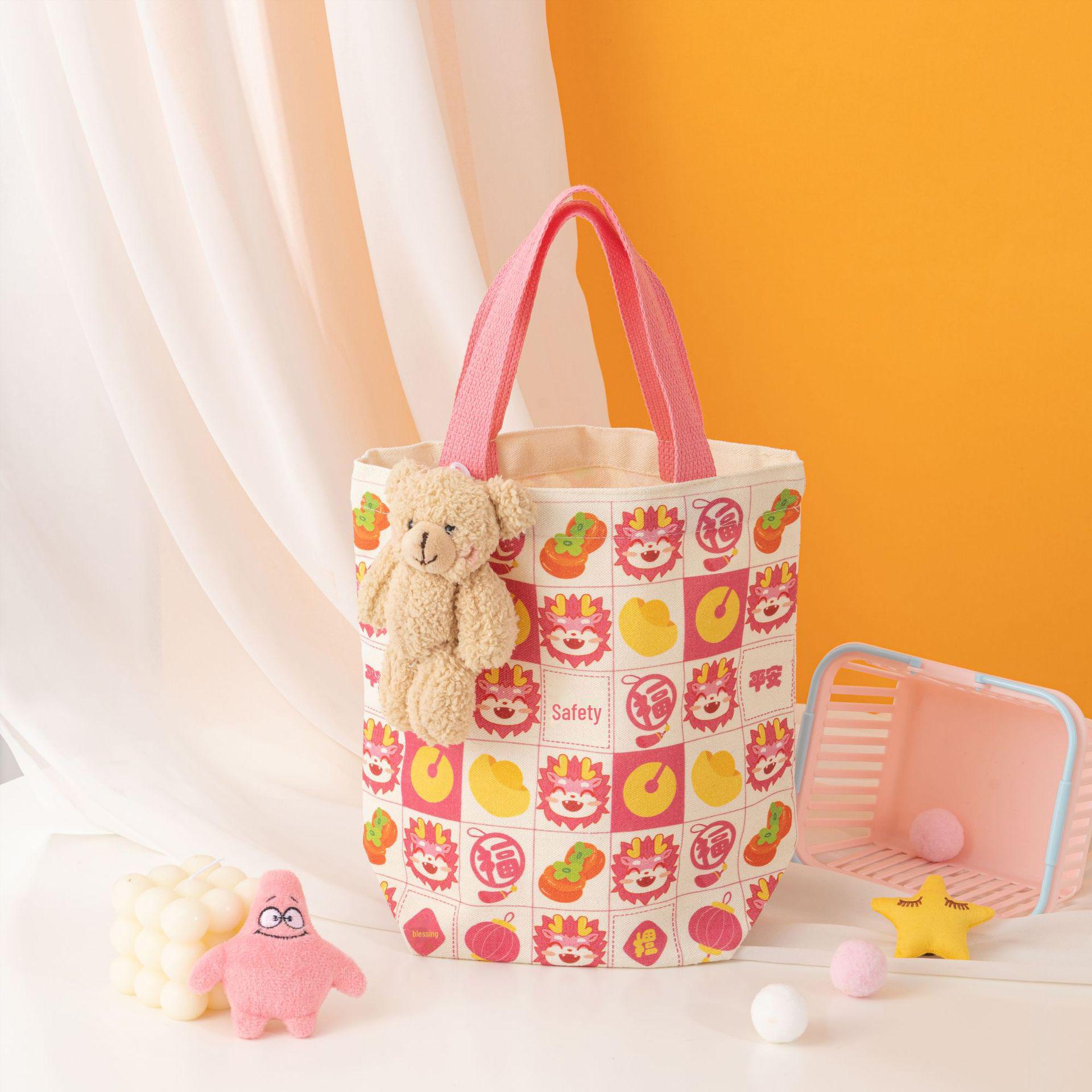 

Сумка для ланча из холста «Год Дракона»: Симпатичные, модные и идеальные для поездок на работу.