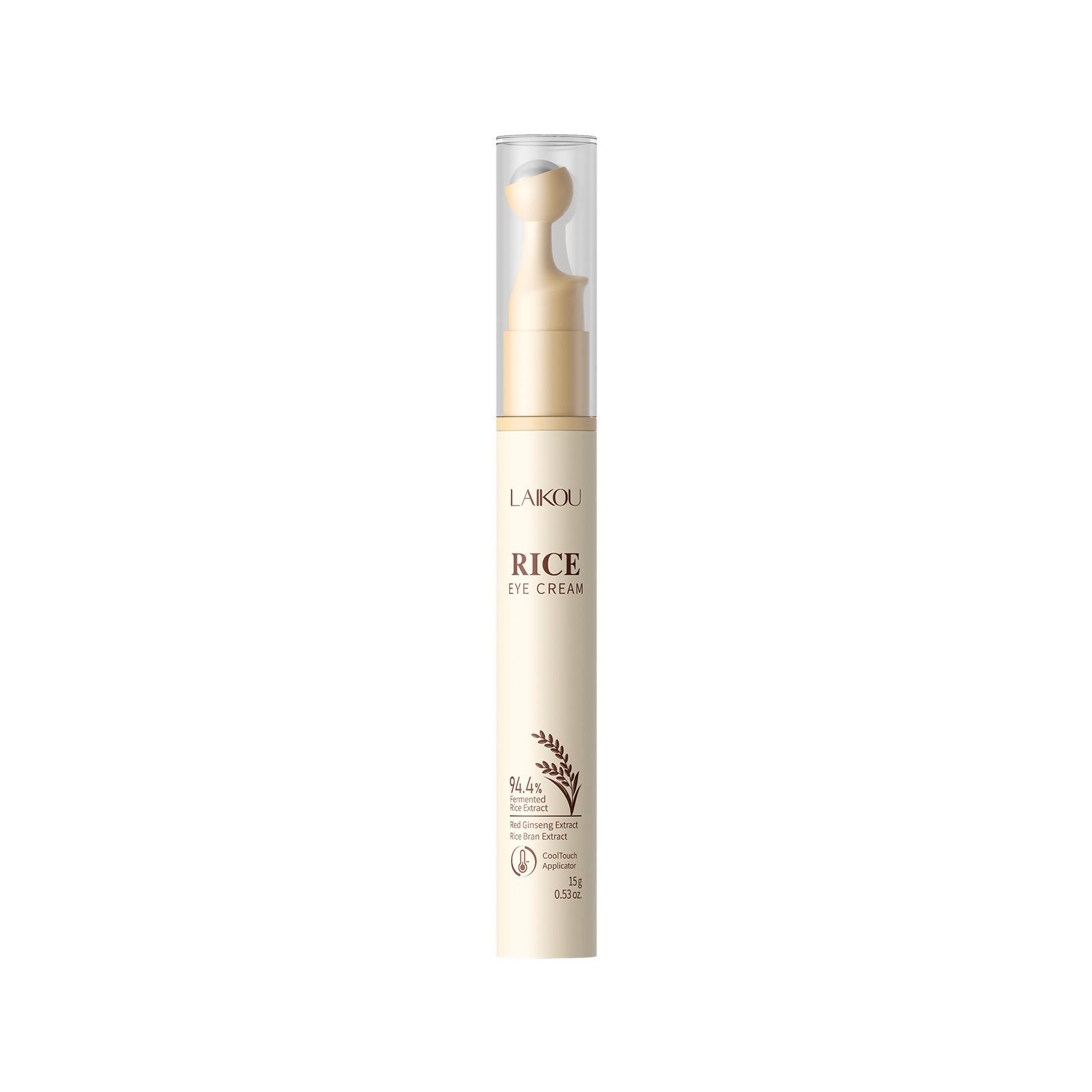 LAIKOU Rice Eye Cream 15g  (Single Bead Version) with Rolling Ball for Eye Massaging 15g