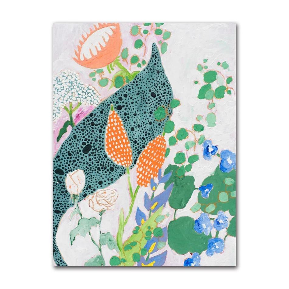 Nordic Flower Leaf Colorful Vase Art Print Wall Poster Canvas Painting Retro Picture Modern Home Decor Bedroom Decoration