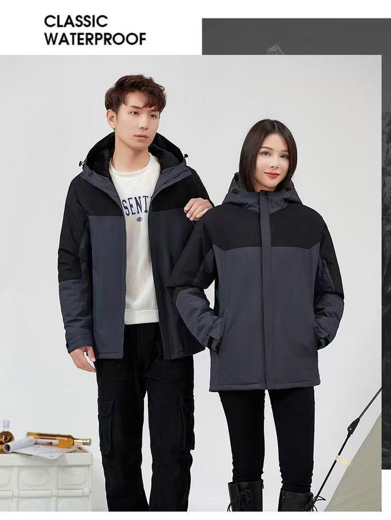 Men's Thickened Hooded Winter Windbreaker - Casual Plus Size Jacket for Middle-aged and Elderly.