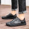 All-Season Plus Size Genuine Leather Hand-stitched Casual Driving Shoes