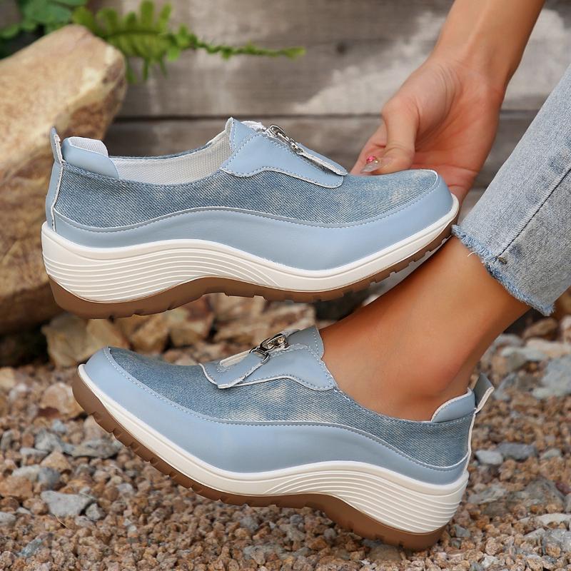 2025 Nové barevné blokové dámské ležérní tenisky Prodyšný komfort Dámské ležérní boty Outdoorové tenisky Velká velikost Platformové boty