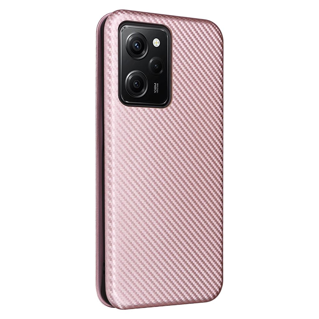 Para Xiaomi Redmi Note 12 Pro Speed 5G/Note 12 Pro 5G/Poco X5 Pro 5G Capa de Telefone Couro PU Textura Fibra de Carbono Suporte Ranhura para Cartão Capa de Telefone