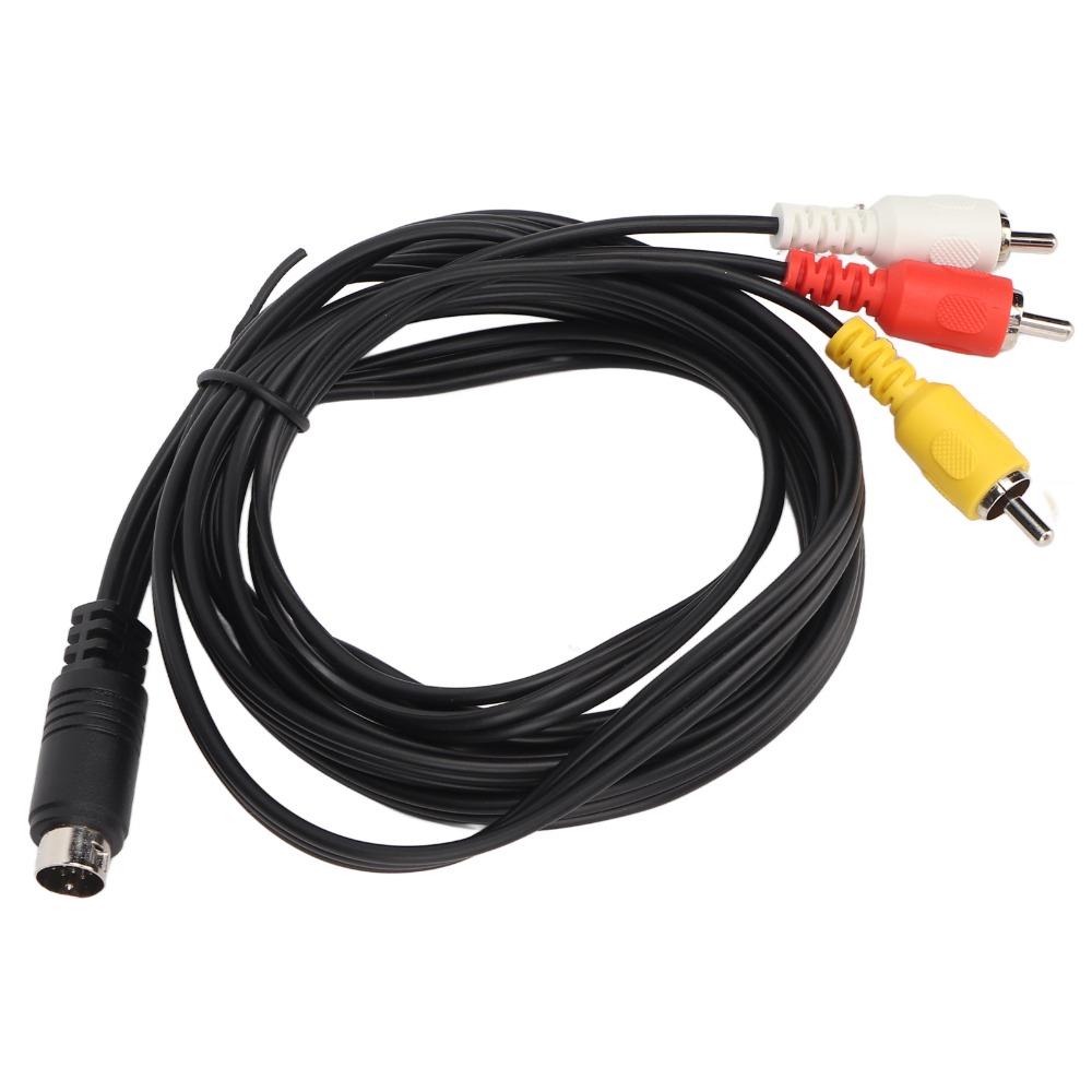 כבל Mini DIN 9 פינים מצופה ניקל ל-3 RCA, זכר לזכר, כבל Mini DIN למקלט טלוויזיה AV