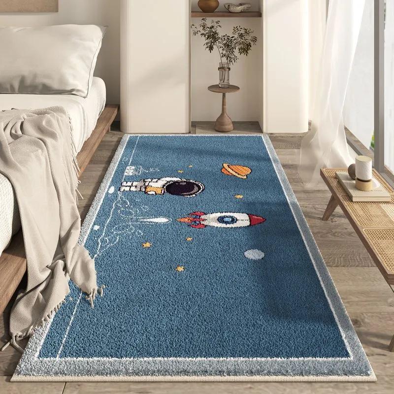 Cartoon Hopscotch Educational Imitation Cashmere Floor Mat - Thick, Wear-Resistant, Cold-Insulating Rug for Bedroom & Living Room 40x120cm Thicken Imitation Cashmere