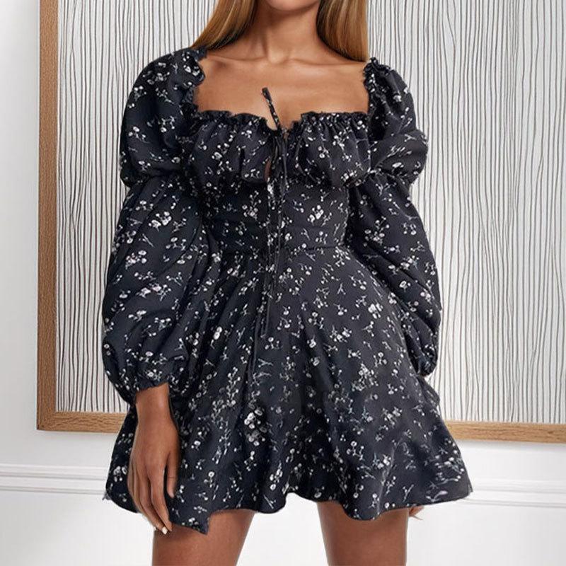 

Новая весенняя женская одежда с сексуальными цветочными бретелями, А-силуэт, облегающее талию платье 3XL