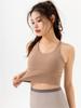 Women Padded Full Cup Yoga Bra Wire-Free Cross Back Sports Brassiere Beauty Back Shockproof Bralette Sexy Breathable Quick-Dry Fitness Underwear
