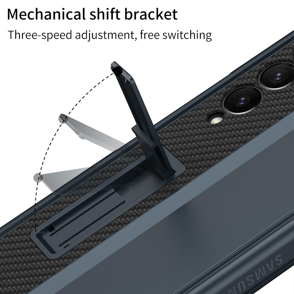 For Samsung Galaxy Z Fold 4 Case Hard Pc Phone Cover With Tempered Glass Screen Protector Bracket For Galaxy Z Fold4