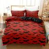 Soft & Breathable Halloween Bat Theme 3-Piece Duvet Set - All-Season Comfort with Easy Zipper Closure and Durable Woven Fabric