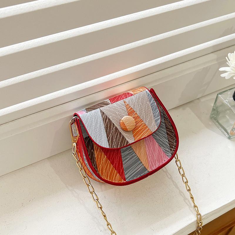 Элегантная Минималистичная Сумка-Седло Универсальная Летняя Сумка Через Плечо С Дизайном На Цепочке красный