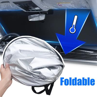 Car Thermal Insulation Sunshade Auto Front Windshield Silver-coated Cloth Sunscreen Protective Cover Foldable Summer Sun Shield