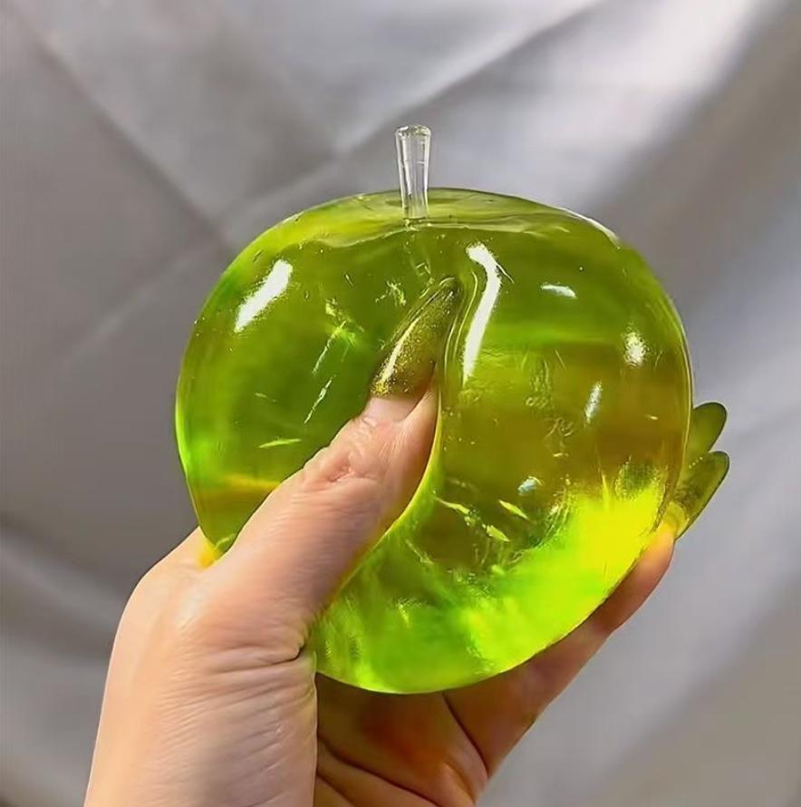 Smooth Texture Crystal Apple Stress Ball, Ultra-Thin Soft Skin Sensory Toy, Offi Relaxation Anxiety Relief Gift