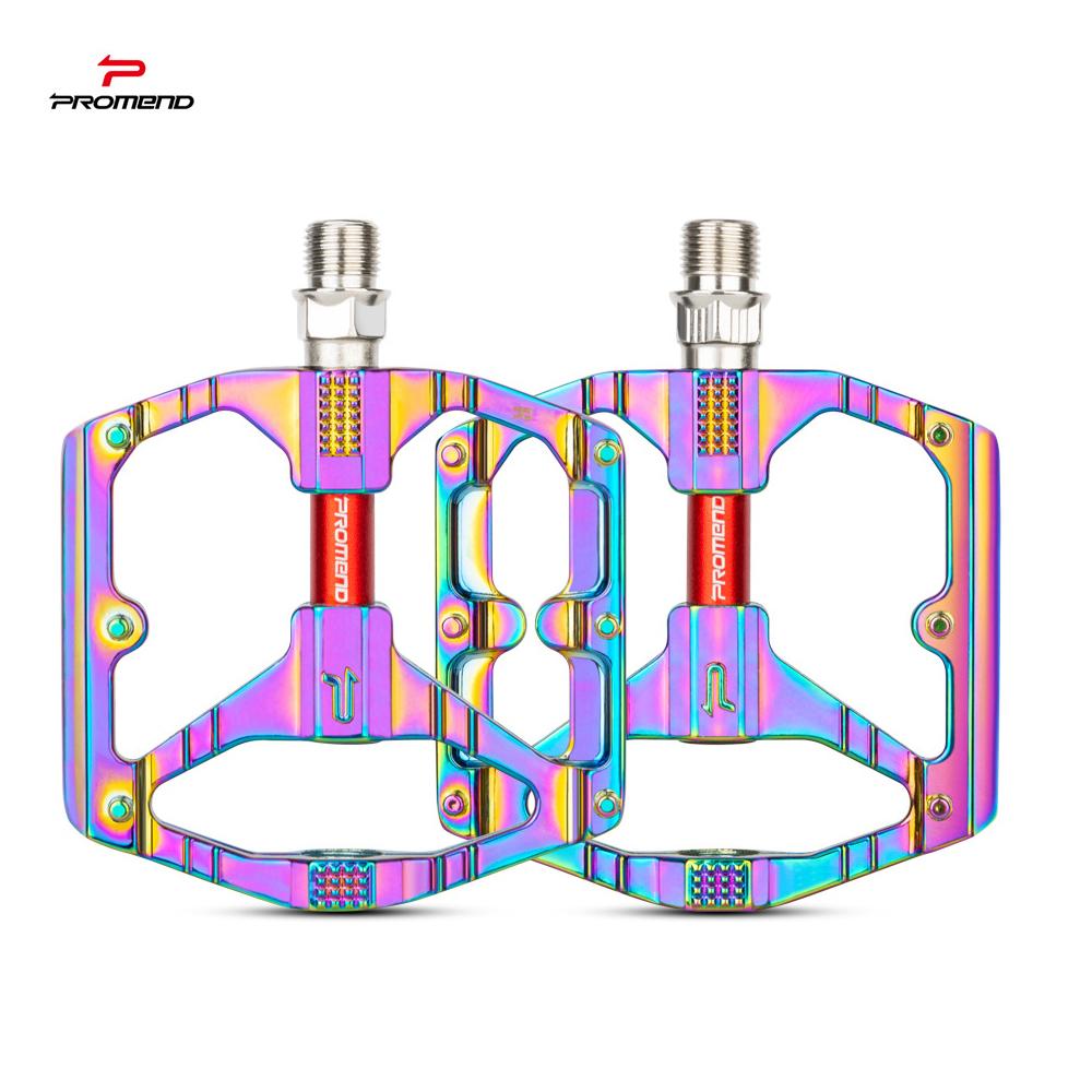 PROMEND MTB Bicycle Pedal Anti-Slip Double DU Bearings Lightweight Aluminum Alloy Pedal Wide Platform Pedals Mountain Bike Parts