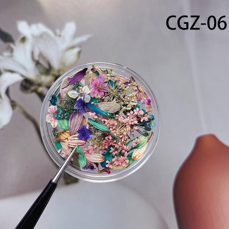 Nail art dried flower nail jewelry flower floral DIY mixed material diy nail art decor