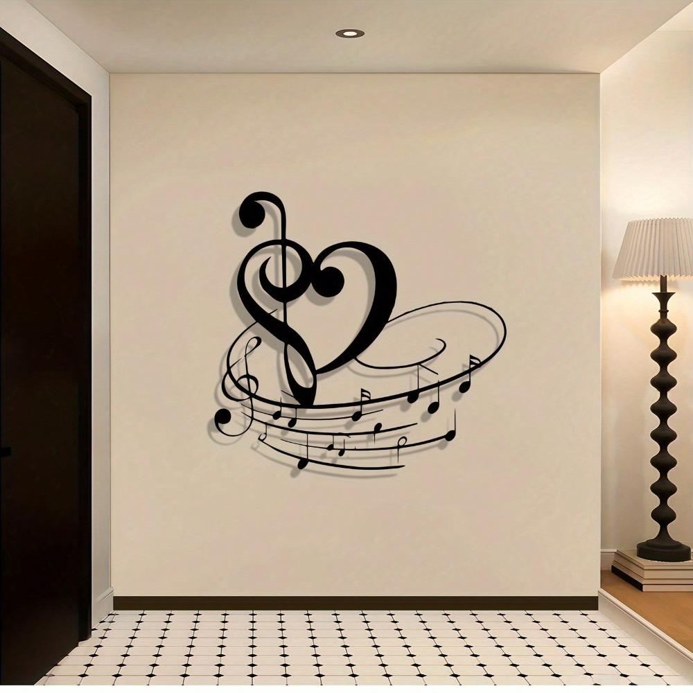 Retro železná hudební nota srdce nástěnná dekorace, dárek pro hudebníka, domácí dekorace, kovová socha