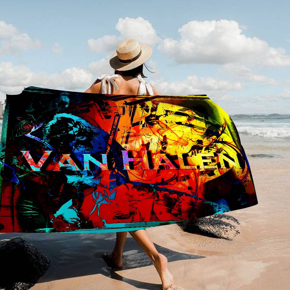V-Van-Halen Band Microfiber Blanket Quick Drying Beach Towels Oversized Printing Super Absorbent Pool Towel Blanket