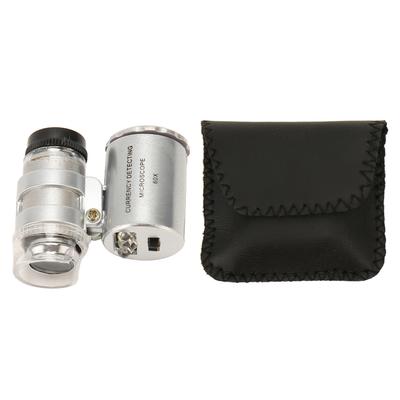 Jewelers Eye Loupe 60X Magnification LED Lights Foldable Design Pocket Microscope for Jewel