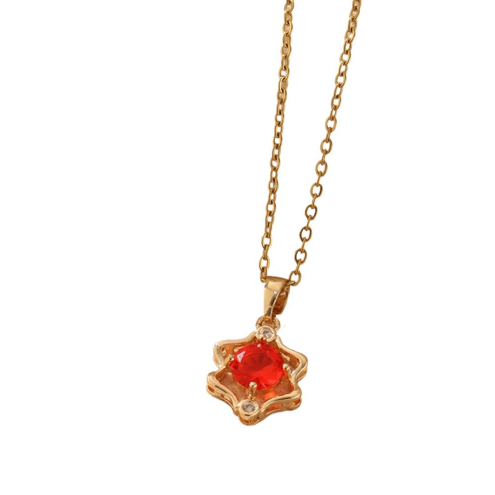 Fashion 12 Constellations Zirconia Pendant Necklaces for Women Sparkling Golden Stainless Steel Necklace Jewelry