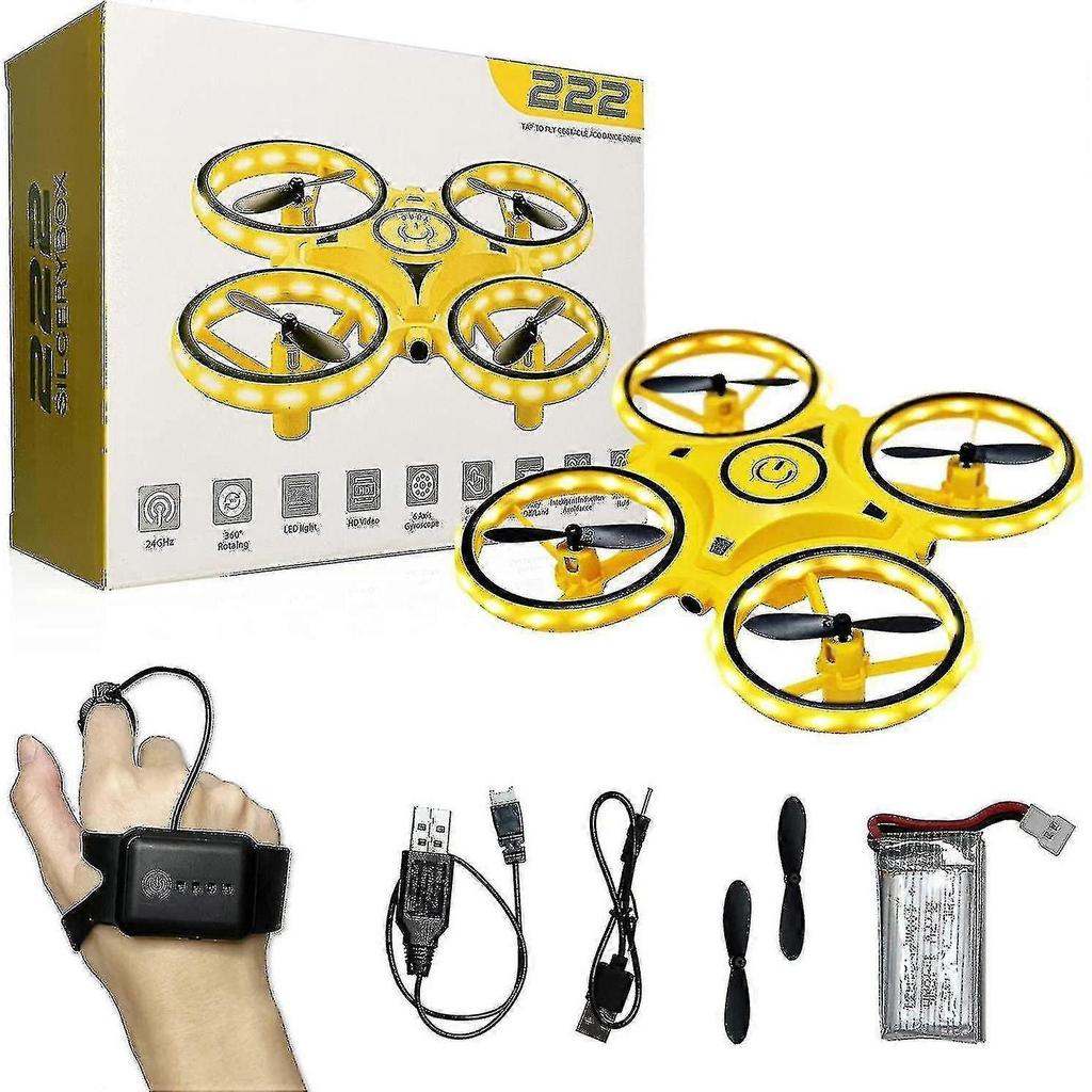 Mini-Drohne für Kinder, Gestensteuerung Drohne, Handgesteuerte Drohnen mit Sensor, Indoor-Drohne für Kinder, Kleiner RC-Quadcopter, 360°-Flips, mit LED-Licht