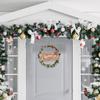 Christmas Wreath Outdoor Wooden Seasonal Sign Decor Holiday Garland For Outdoor Entryway Patio Front Door Garden Porch Holiday