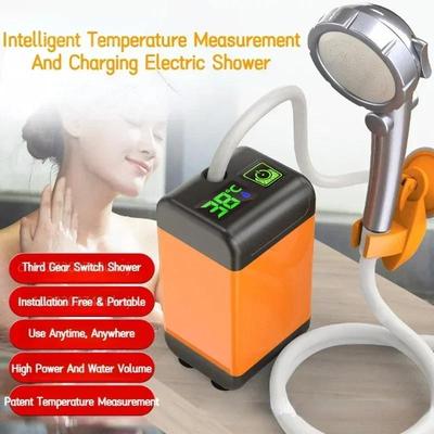 Portable Outdoor Electric Shower Set Intelligent Digital Display Electric Shower Pump Travel Waterproof Shower Equipment