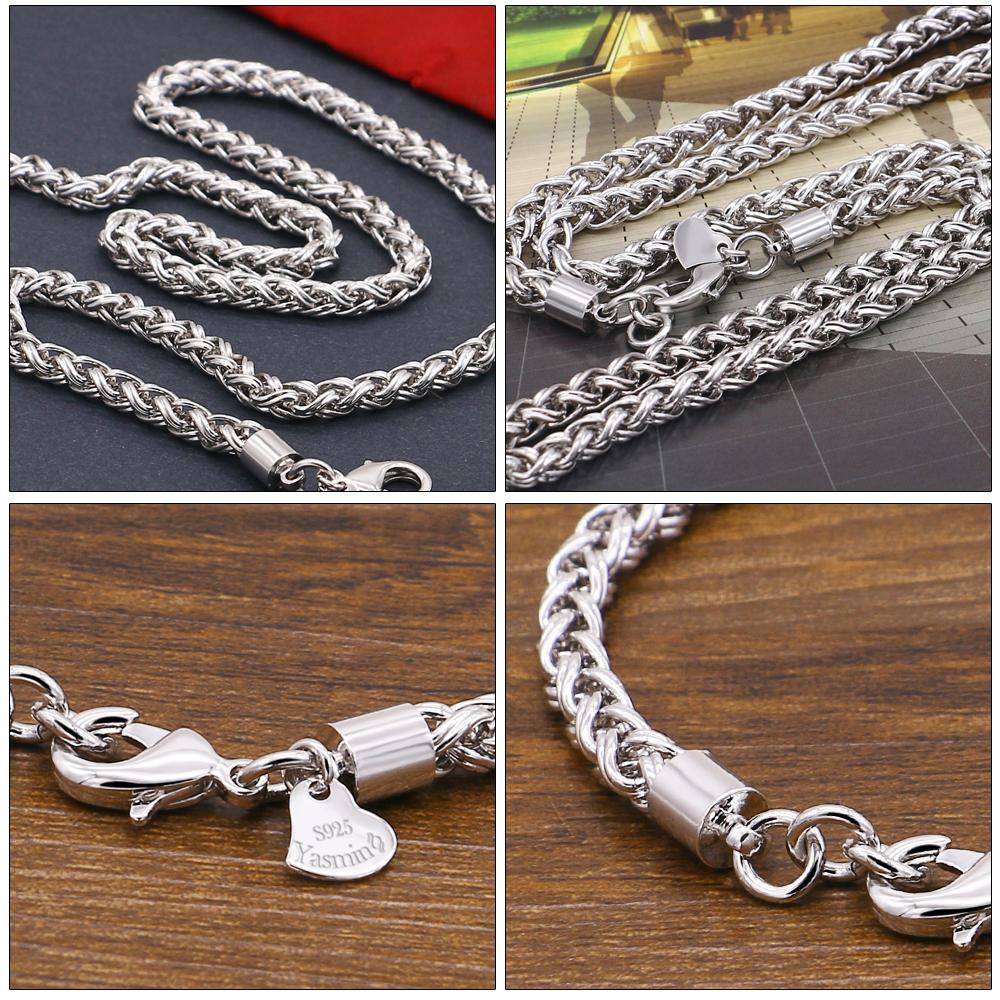 Mode Halskette Anhänger Mann 100% 925 Sterling Silber Kette Männer 22 Zoll Retro Punk Hip-Hop Halskette Männer Schmuck