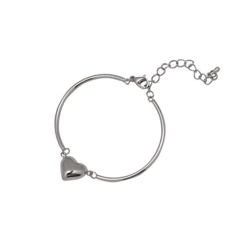 

Женский серебряно-белый браслет на день рождения в форме любви
