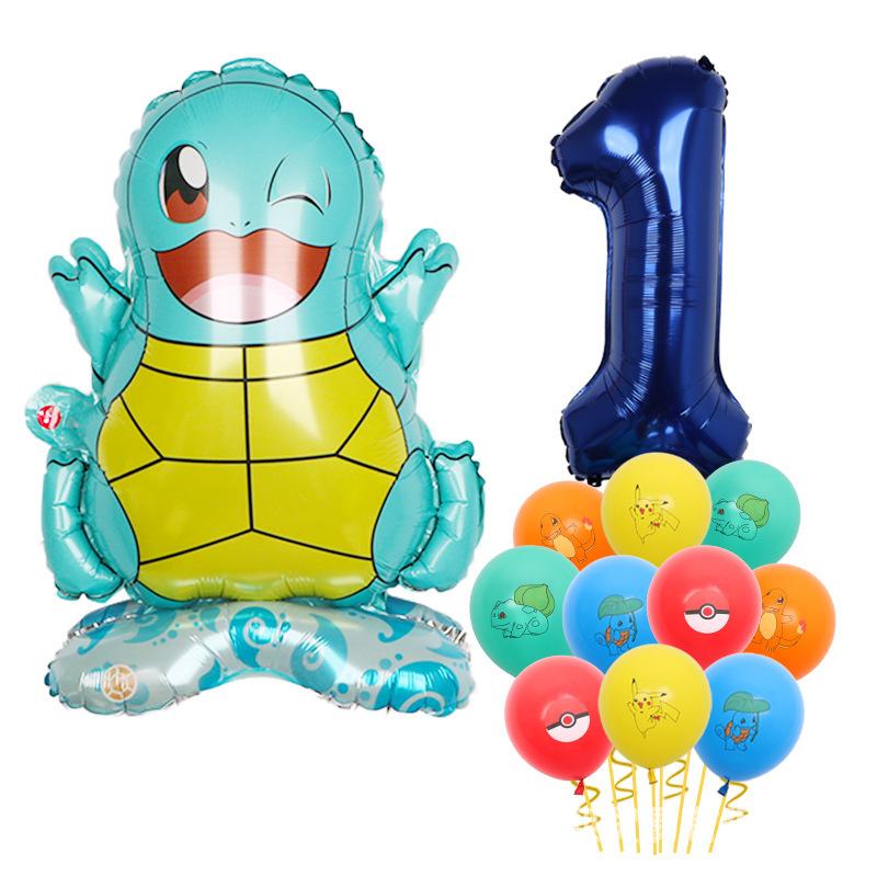 Standing Pokémon Pikachu Squirtle Child Elf Birthday Aluminum Film Printing Latex Balloon Gift