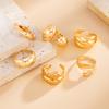 Ingemark 6Pcs/Set Fashion Irregular Geometric Open Finger Rings Retro Elegant Metal Rings Set Engagement High Quality Jewelry