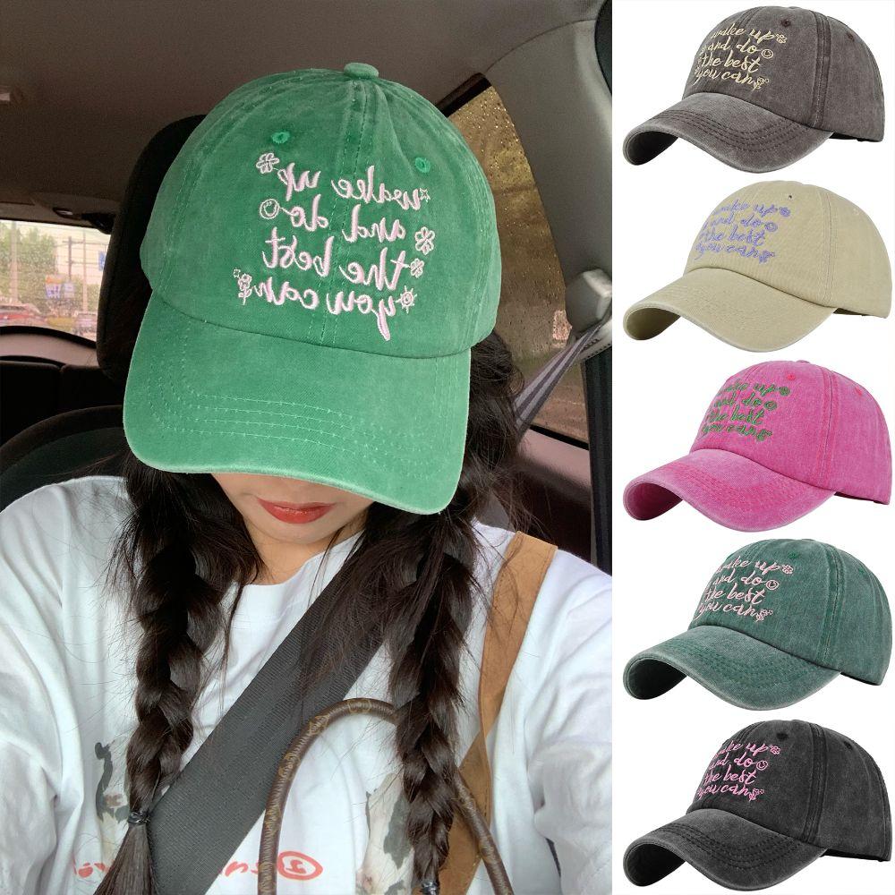 Embroidered Letters Casual Hat Sun Protection Hip Hop Bonnet Sports Sun Hat for Women Men