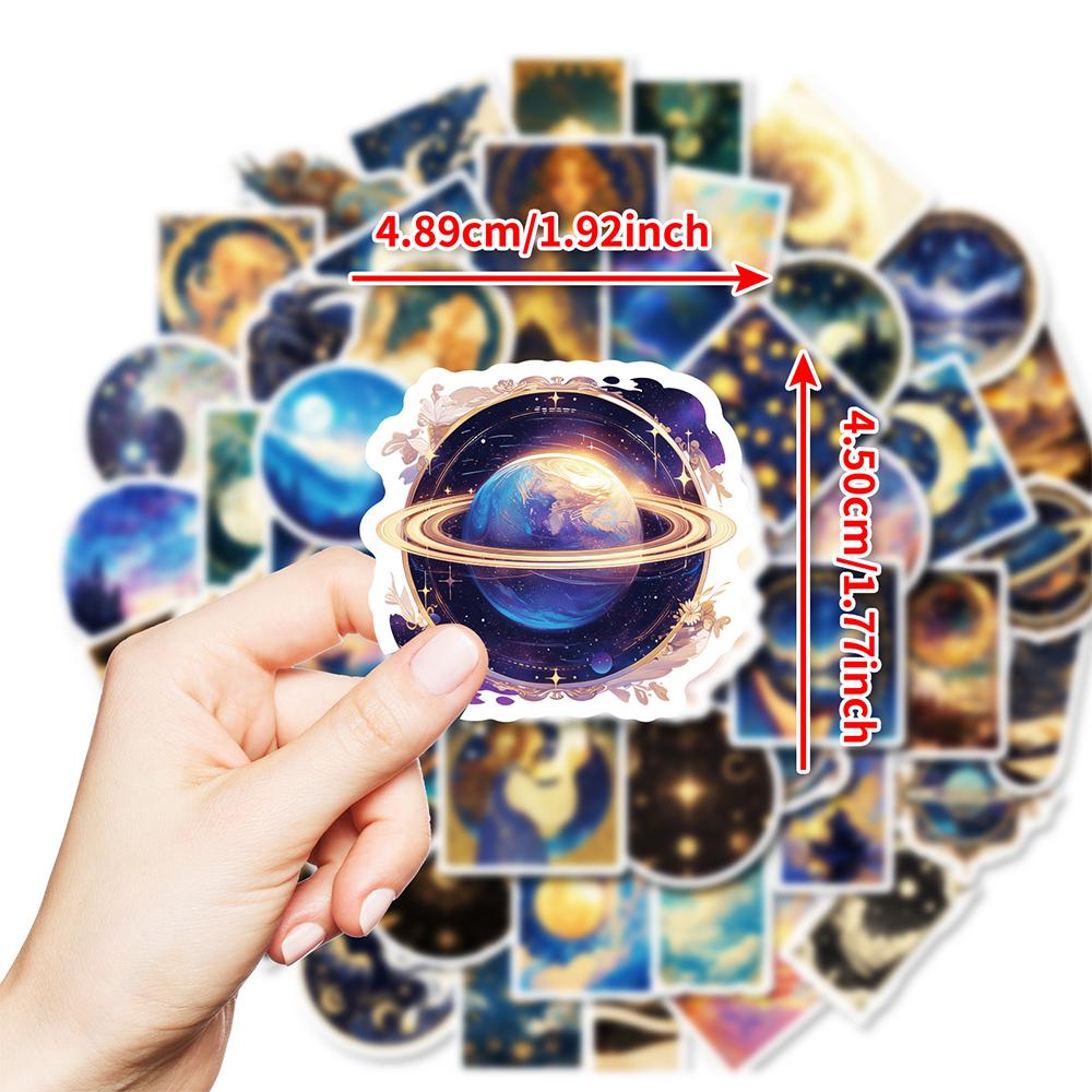 10/30/50pcs Aesthetic Cool Universe Starry Sky Stickers Planet Cartoon Decals for Suitcase Scrapbook Laptop Graffiti Sticker Toy