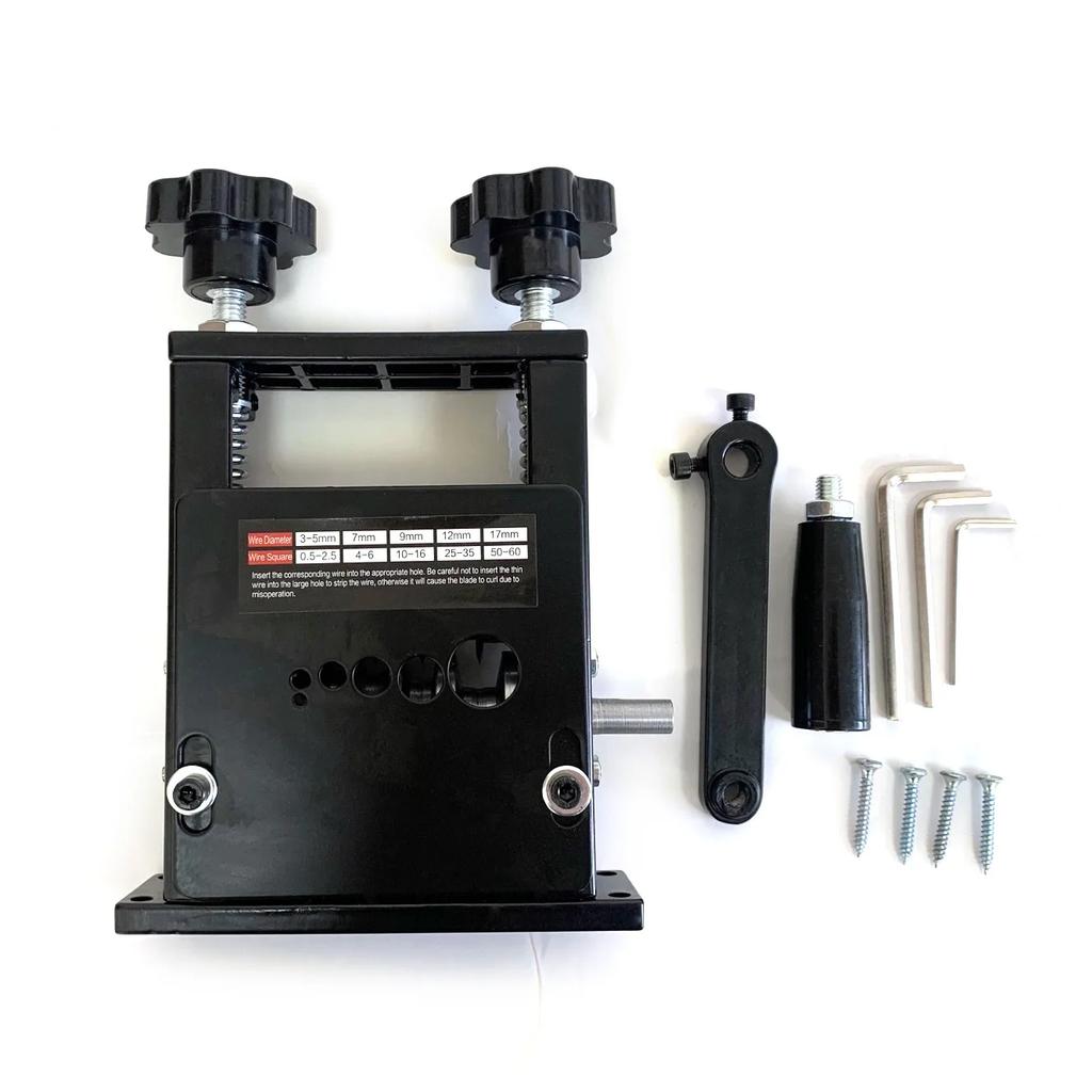 Double Drive Wire Stripper Machine Stripping Tool for 1-17mm Scrap Wire Copper Wire Stripper for Leftover Cable (2 Spare Blades)