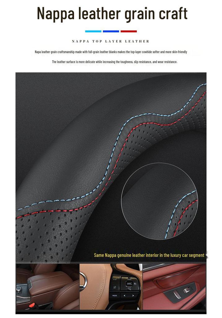 Universal Ultra-Thin Leather Steering Wheel Cover for Ideal i6/i8/L Series