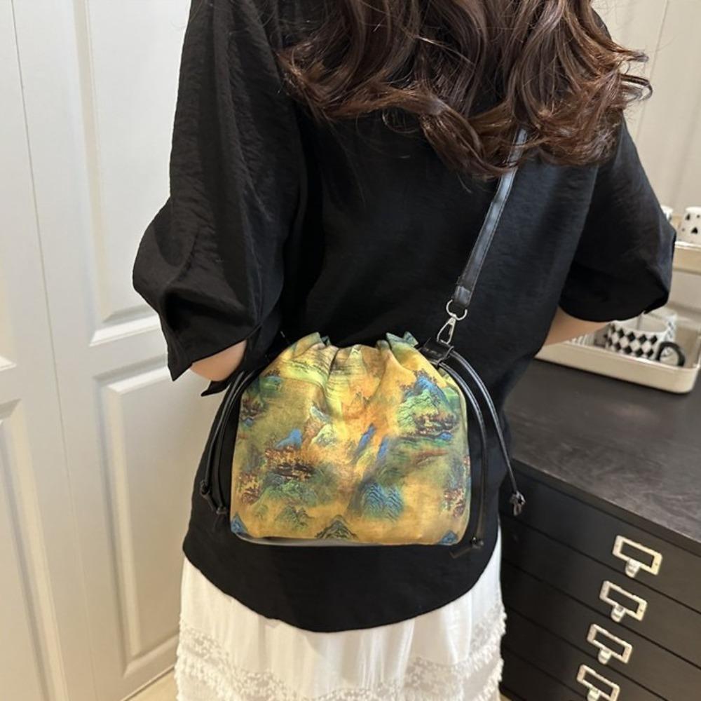 Cloth Flower Handbags Sanitary Napkin Bag Hanfu Drawstrings Bag Ethnic Style Crossbody Bag  Party