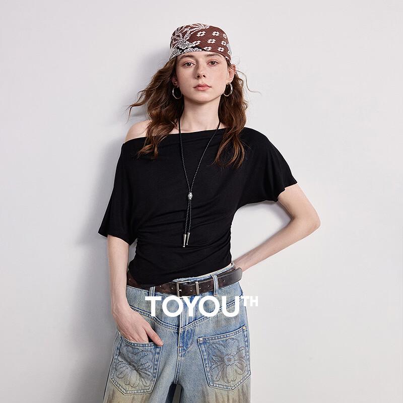 

Women s Cooling Cotton Asymmetric Cropped T-Shirt S