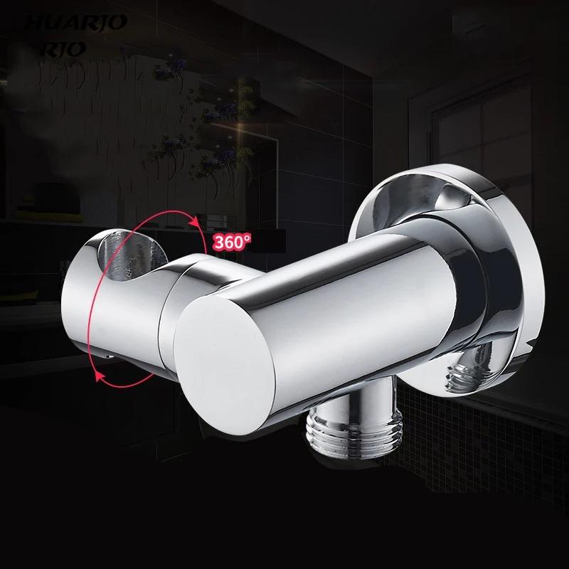 360° Rotating Soild Brass Handheld Shower Spray Head Holder Bracket Wall Mount for Bathroom Hand Sprayer Wand Poilsh Chrome